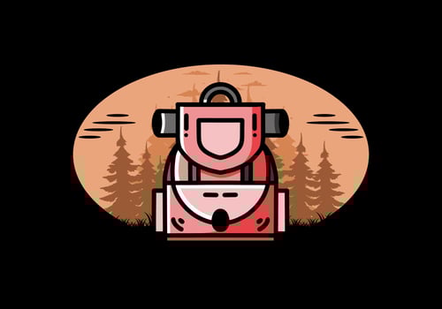 Simple camping bag illustration design vector