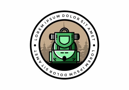 Simple camping bag illustration design vector
