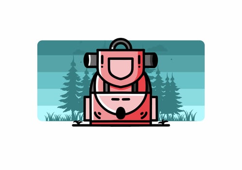 Simple camping bag illustration design vector