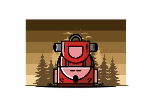 Simple camping bag illustration design vector