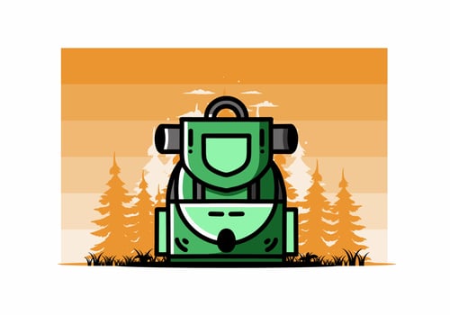 Simple camping bag illustration design vector