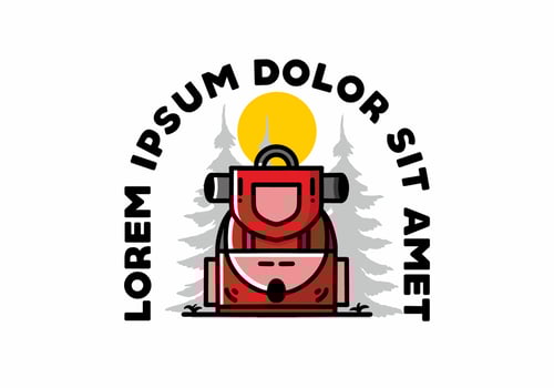 Simple camping bag illustration design vector
