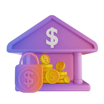 3D illustration colorful bank security png