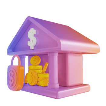 3D illustration colorful bank security png