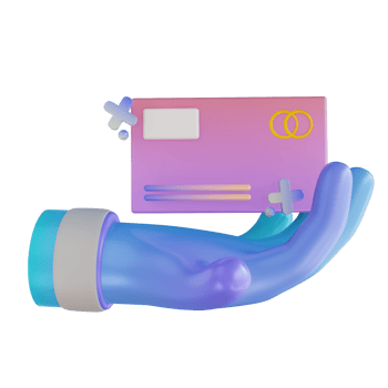 3D illustration colorful hand and credit card png