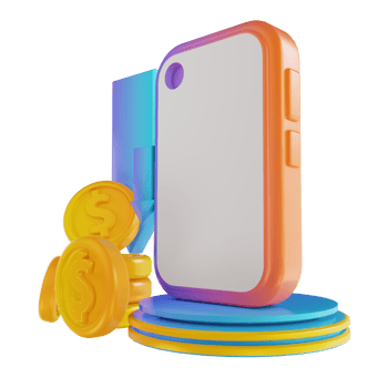 3D illustration colorful mobile money withdrawal png