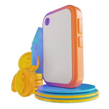 3D illustration colorful mobile top up money png