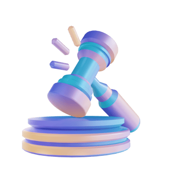 3D illustration colorful court hammer png