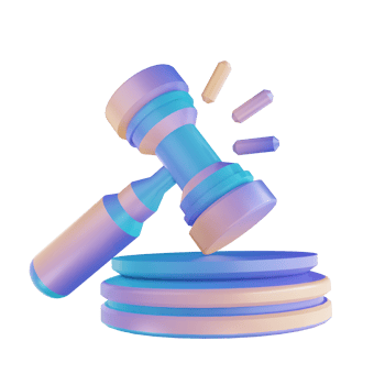 3D illustration colorful court hammer png