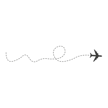 Dashed Line Airplane Route png