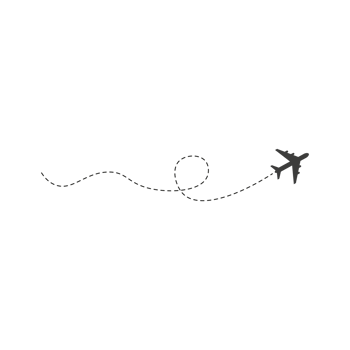 Dashed Line Airplane Route png