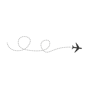 Dashed Line Airplane Route png