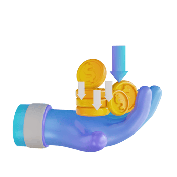 3D illustration colorful hand and withdraw money png