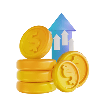 3D illustration colorful top up money png