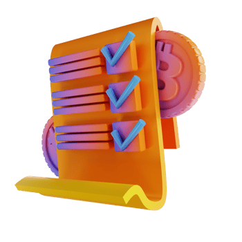3D illustration colorful bitcoin document png