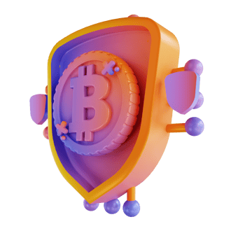 3D illustration colorful security bitcoin png