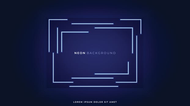 Abstract neon lines background. Geometry glow lines shape. Blue neon lines abstract futuristic geometric background. Vector illustration