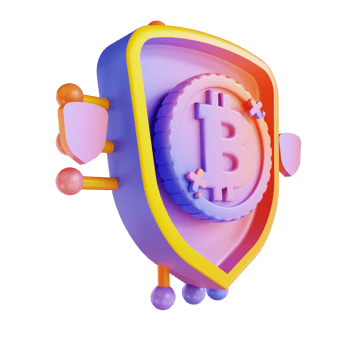 3D illustration colorful security bitcoin png