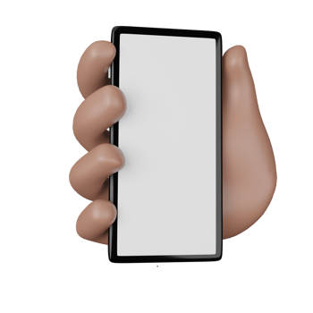 3D Hand holding smartphone  on White screen mock up, mobile phone 3d render illustration png