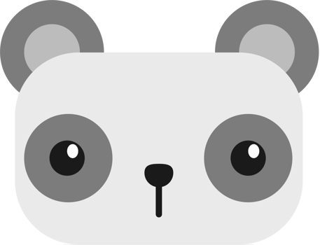 Panda Head Cartoon Element png
