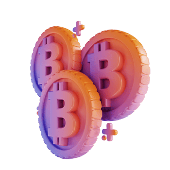 3D illustration colorful bitcoin png