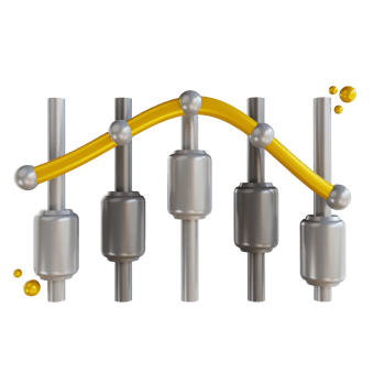 3D illustration candle stick   bitcoin chart png