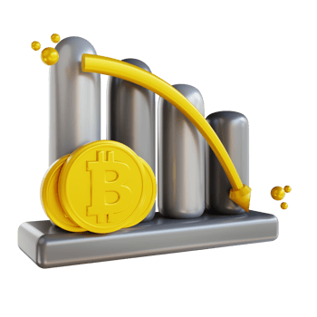 3D illustration  bitcoin chart down png