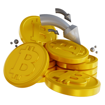 3D illustration  bitcoin down png