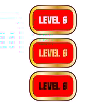 Level 6 sign in red color isolated on white background vector