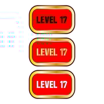 Level 17 sign in red color isolated on white background vector
