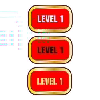 Level 1 sign in red color isolated on white background vector