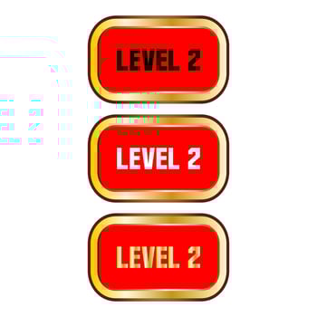 Level 2 sign in red color isolated on white background vector