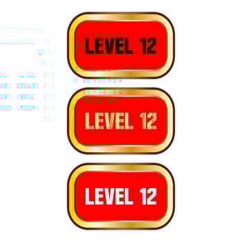 Level 12 sign in red color isolated on white background vector