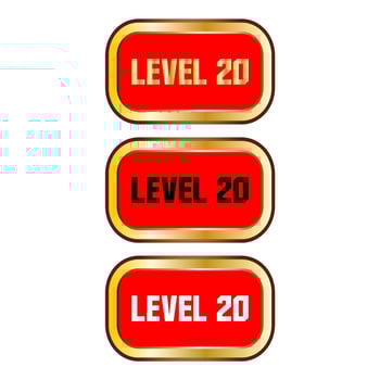 Level 20 sign in red color isolated on white background vector