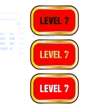 Level 7 sign in red color isolated on white background vector