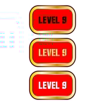 Level 9 sign in red color isolated on white background vector