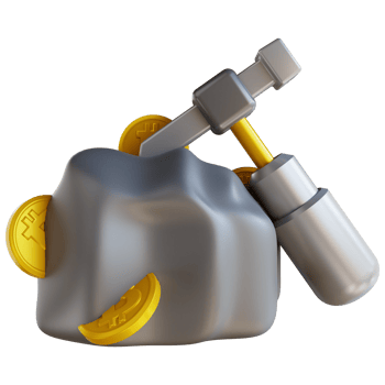 3D illustration bitcoin mining png
