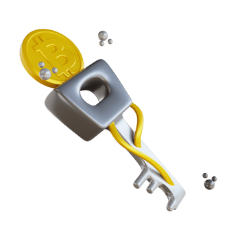 3D illustration bitcoin cryptocurrency key png
