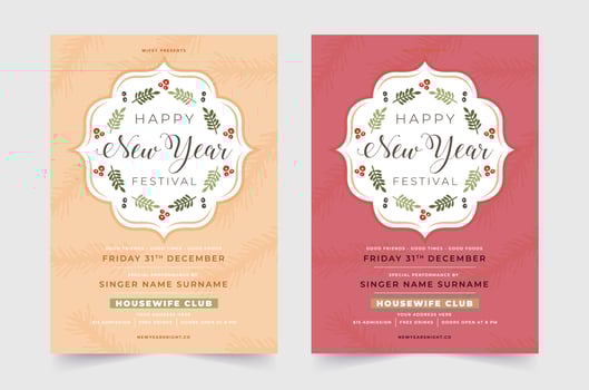 Happy new year 2022 Social Media Post. Set of Flyer, poster, banner, brochure design templates for Happy new year 2022. Vector illustration. Winter holiday Perfect for invitation, card.