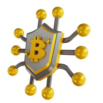 3D illustration bitcoin security png