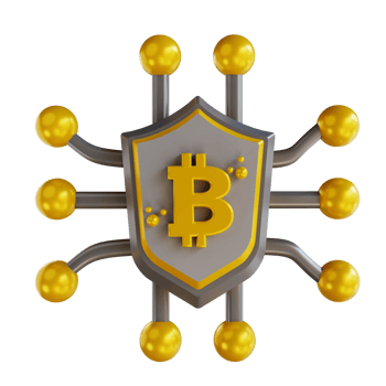 3D illustration bitcoin security png