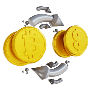 3D illustration bitcoin exchange png