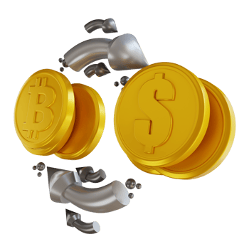 3D illustration bitcoin exchange png