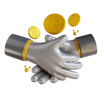 3D illustration bitcoin agreement png