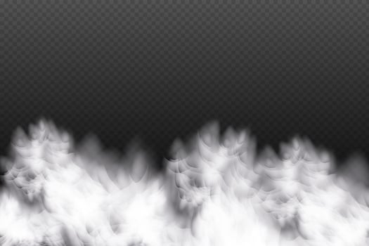 White vector cloudiness ,fog or smoke on dark checkered background.