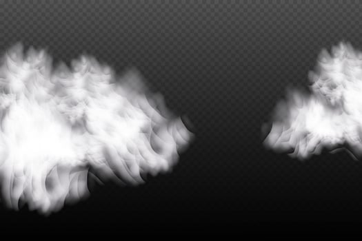 White vector cloudiness ,fog or smoke on dark checkered background.