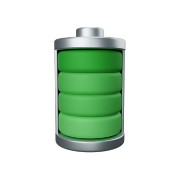 3d rendering battery isolated useful for user interface, apps and web design illustration png