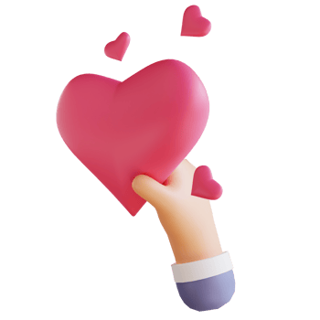 3D illustration love and hands suitable for valentine's day png