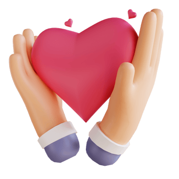 3D illustration love and hands suitable for valentine's day png