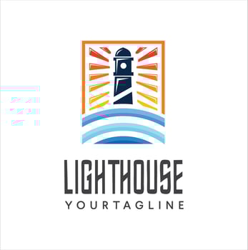 Lighthouse logo design template isolated Vector